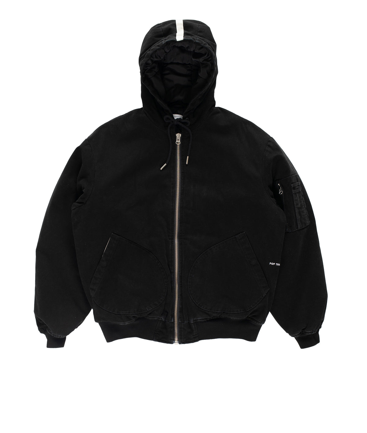 POP TRADING COMPANY Hooded Flight Jacket Black
