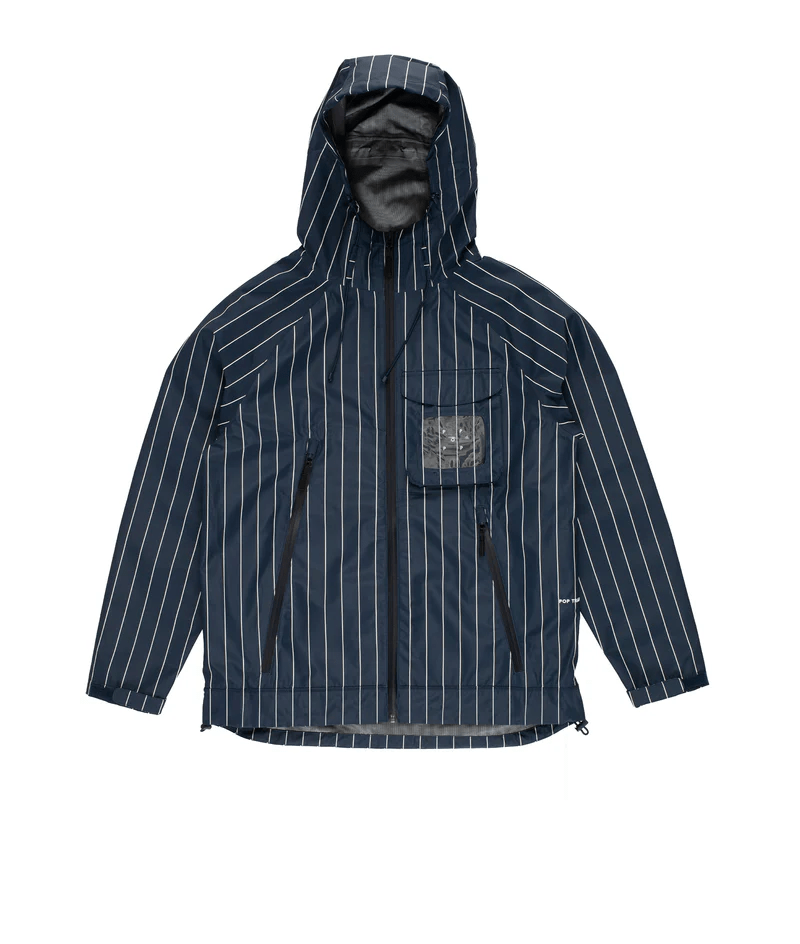 POP Trading Company Pinstripe Oracle Jacket Navy / White