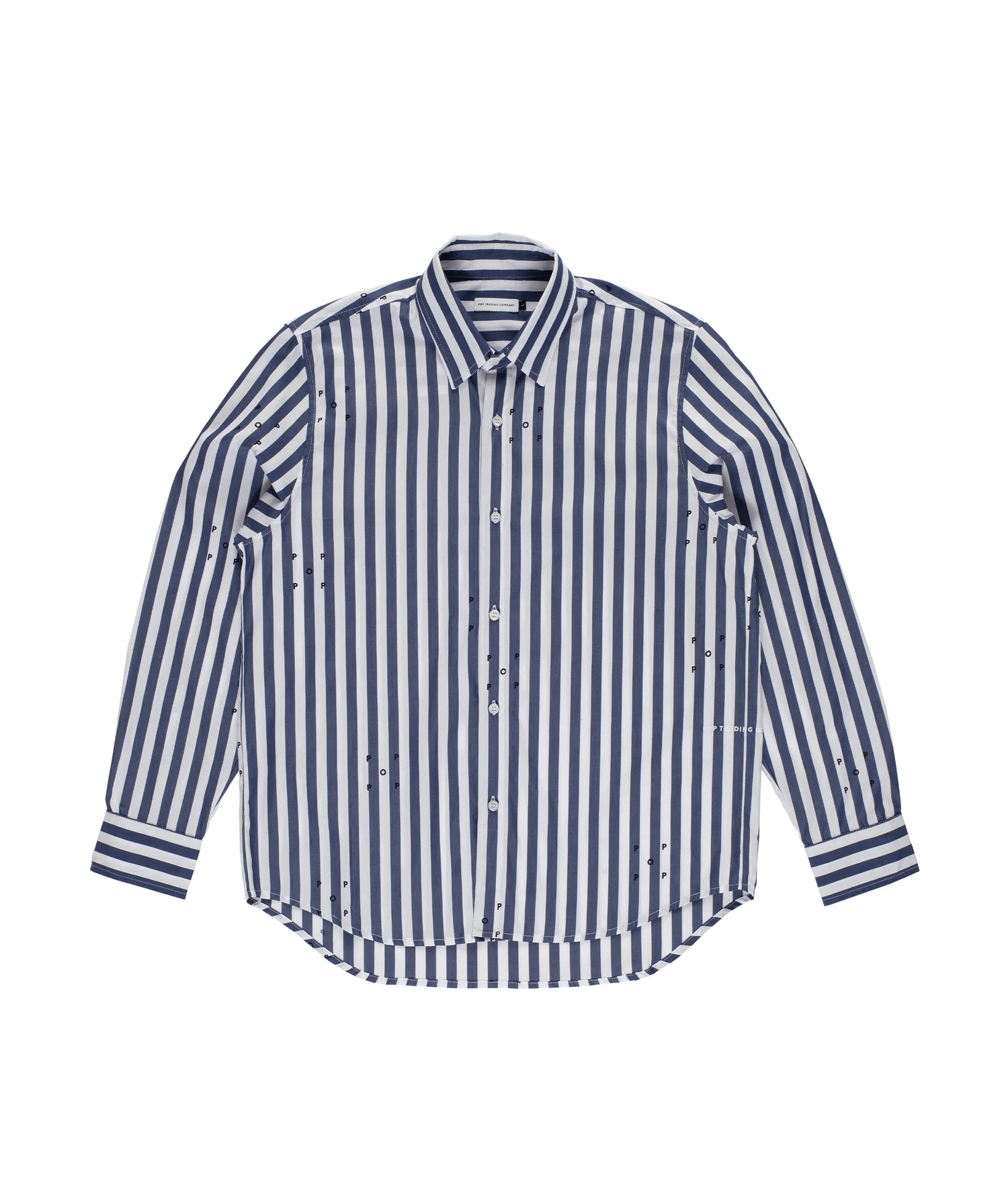POP Trading Company Logos Stripe Shirt Navy/White