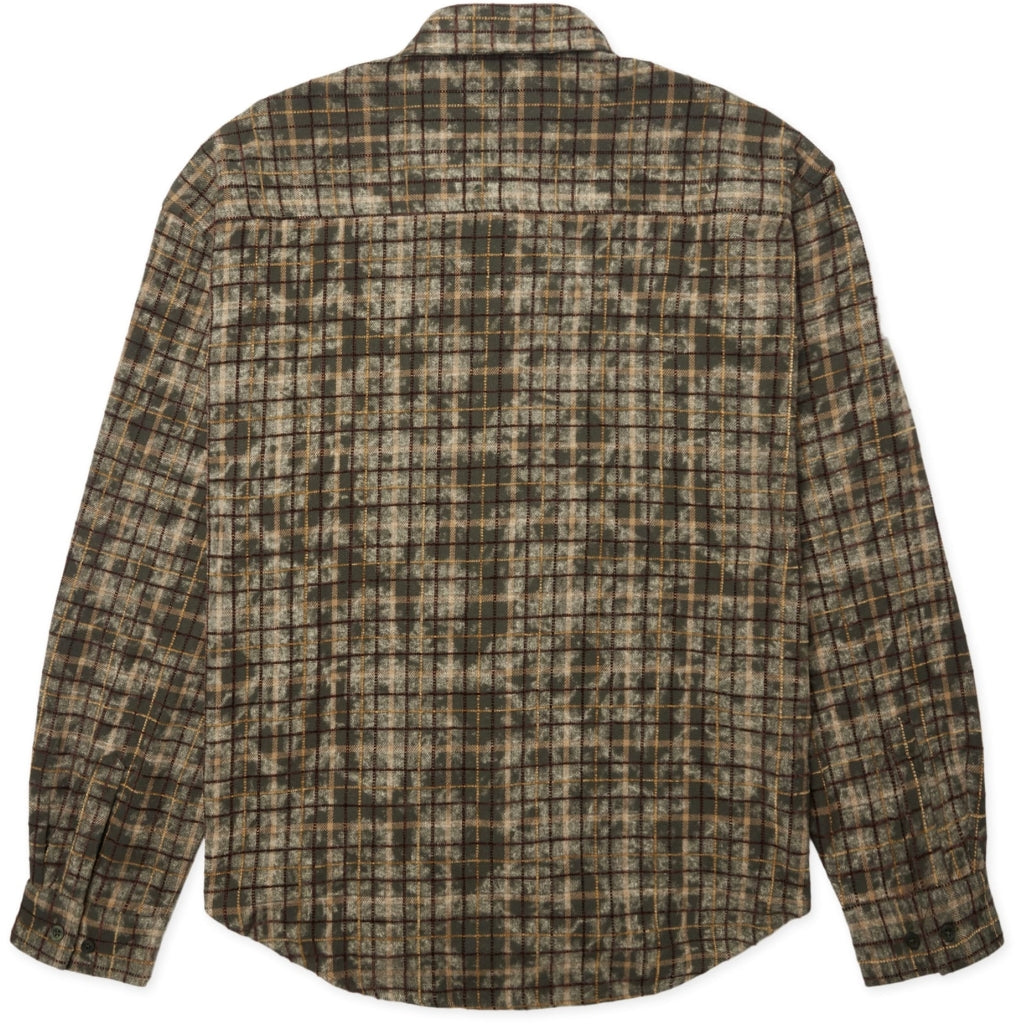 WOODBIRD Jong Wash Check Shirt - Honey-Dark Olive