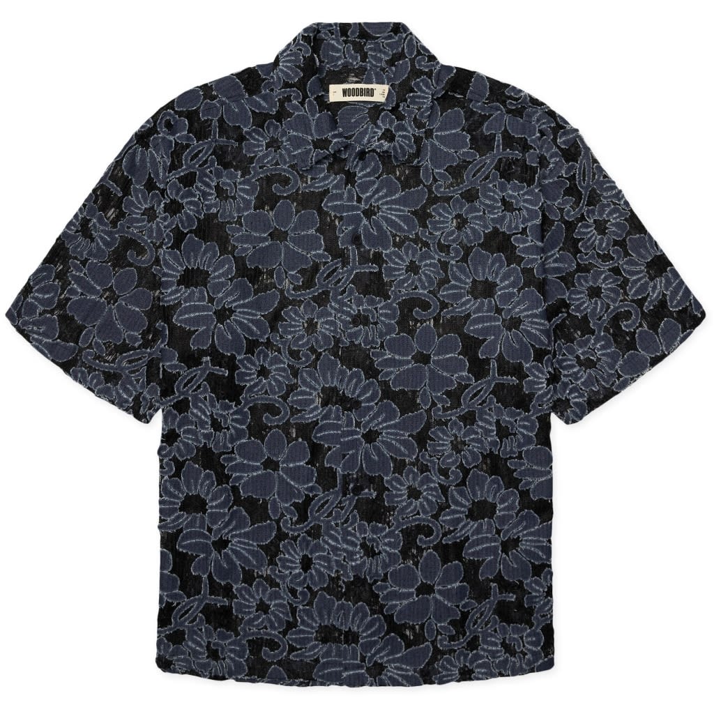 WOODBIRD Wang Denim Lace Shirt Blue-Black