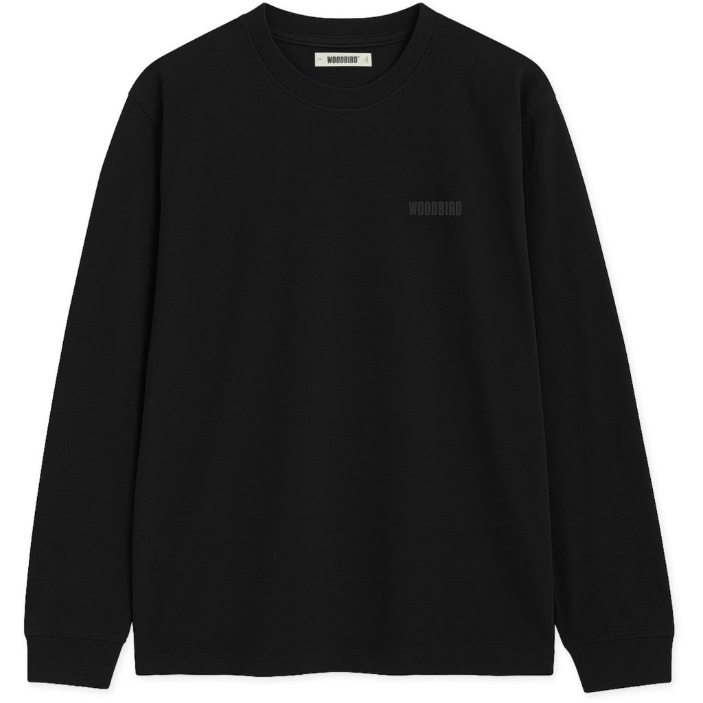 WOODBIRD Baine LS Tee Black