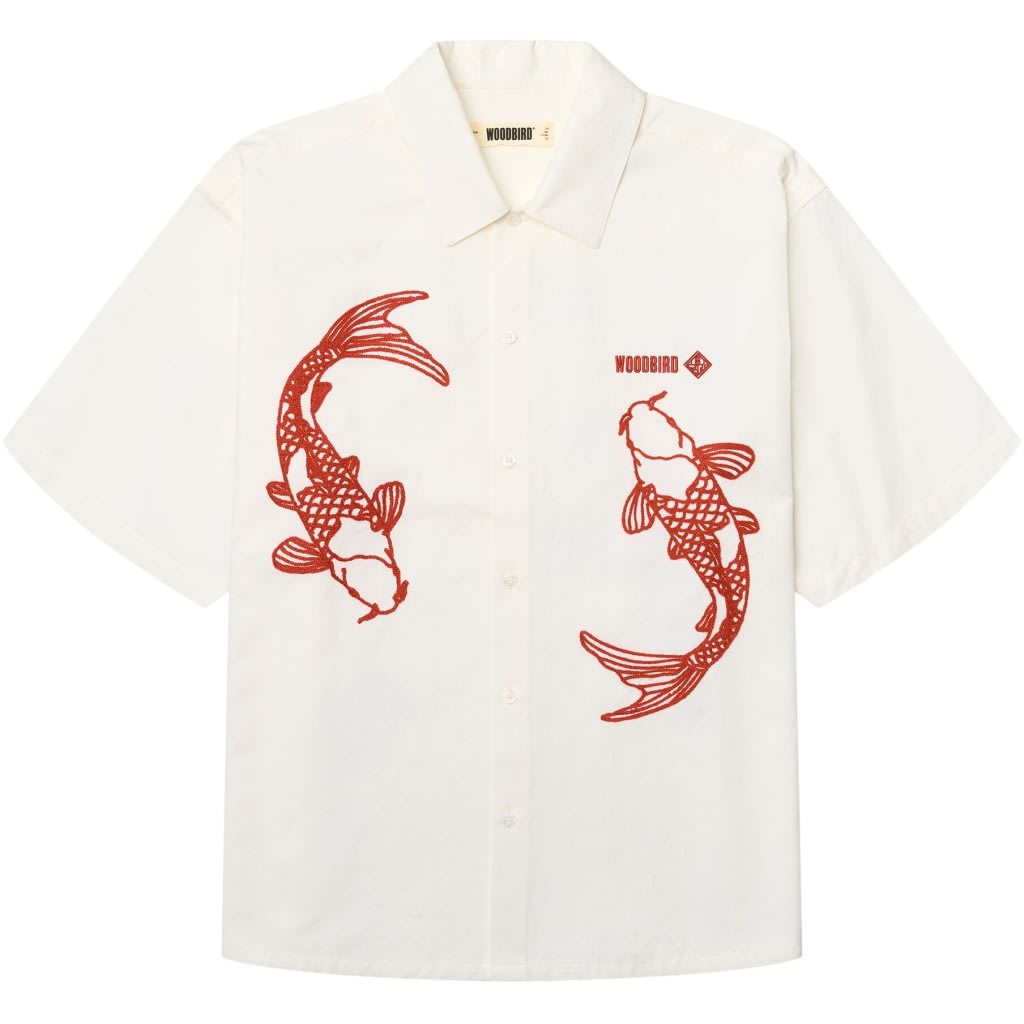 WOODBIRD Wang Carp Shirt Off White