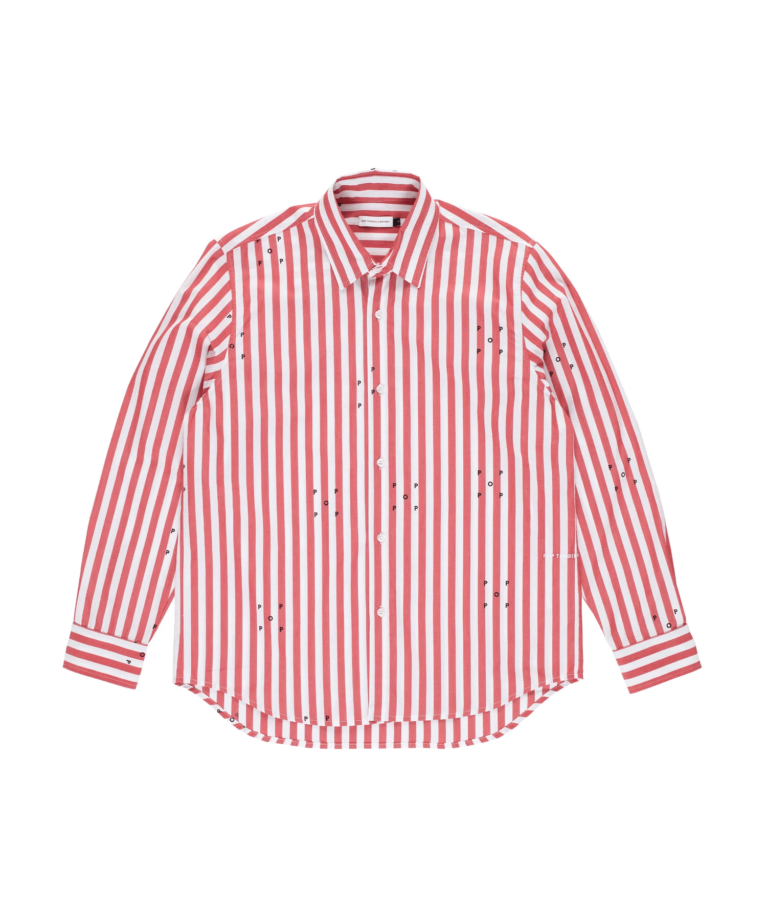 POP Trading Company Logos Stripe Shirt Earth Red/White