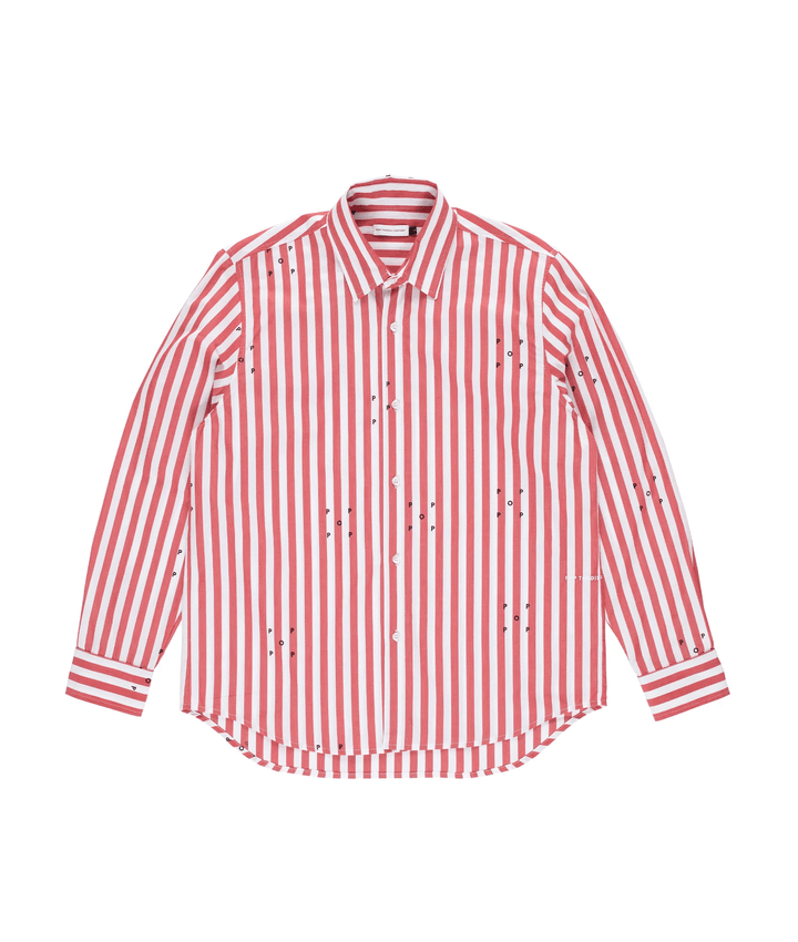 POP Trading Company Logos Stripe Shirt Earth Red/White