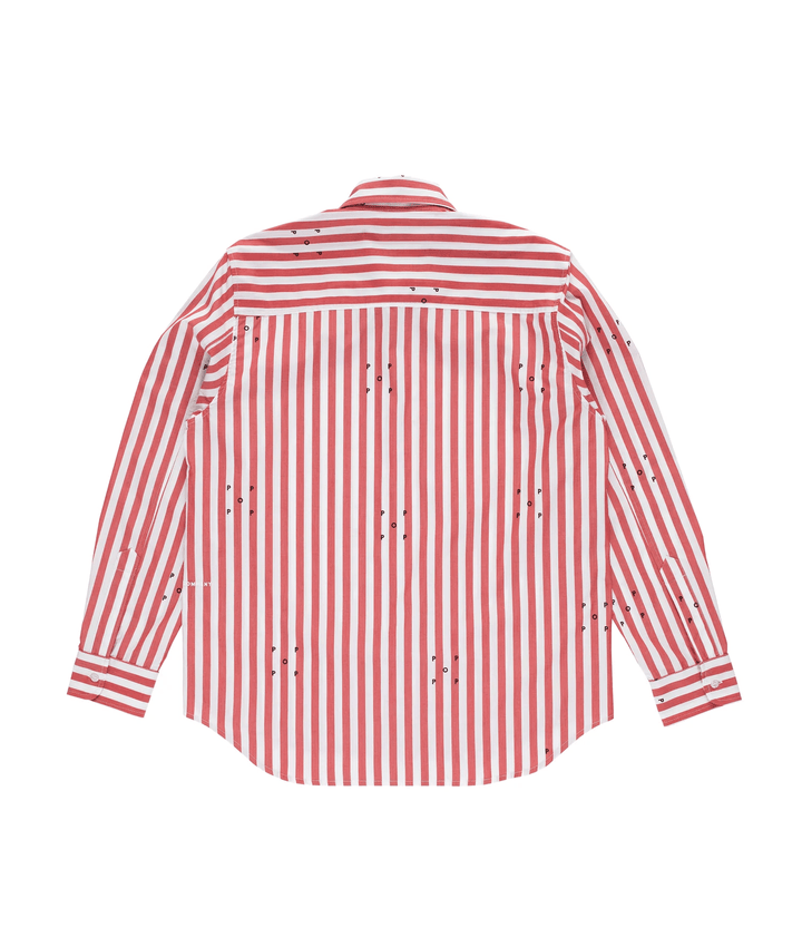 POP Trading Company Logos Stripe Shirt Earth Red/White
