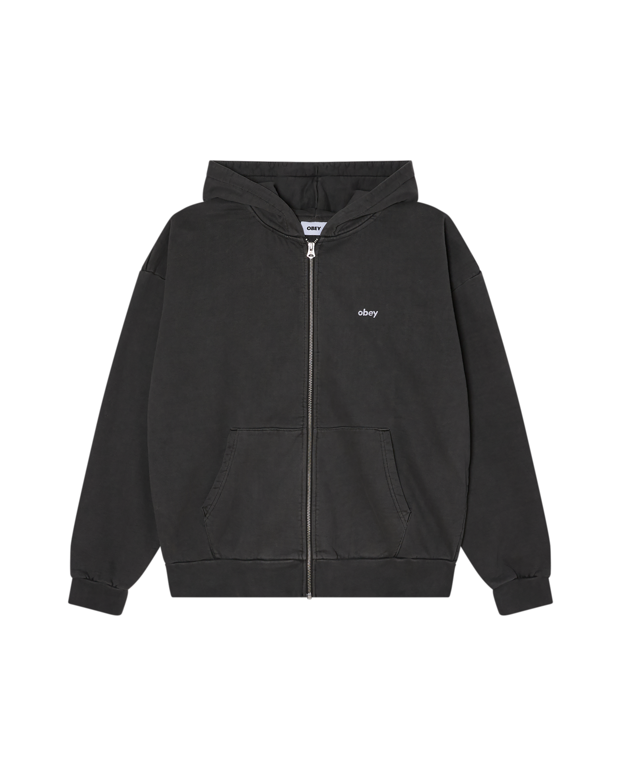 OBEY Lowercase Zip Hood Pigment Digital Black