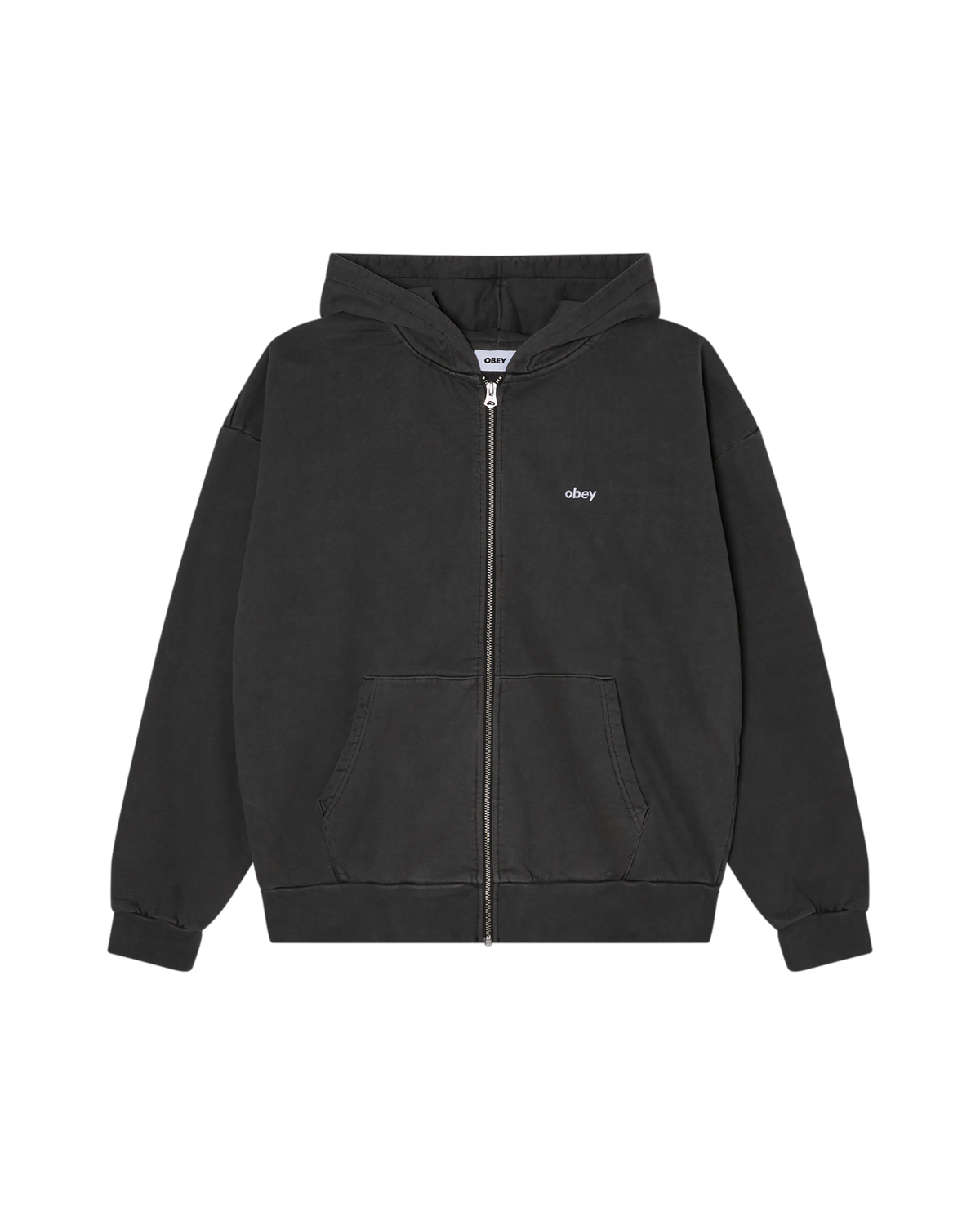 OBEY Lowercase Zip Hood Pigment Digital Black