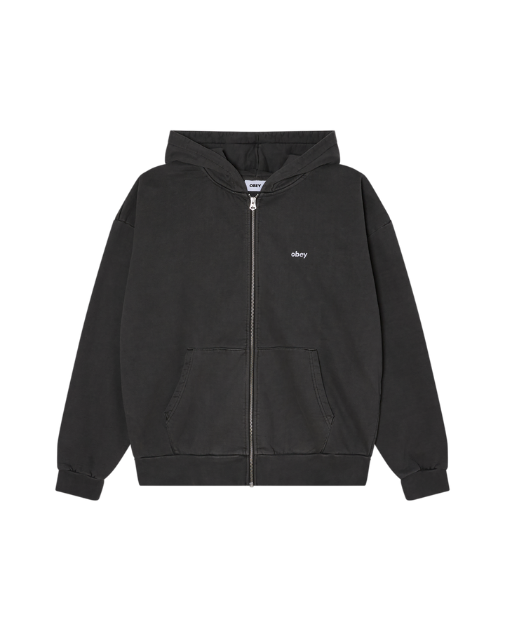 OBEY Lowercase Zip Hood Pigment Digital Black