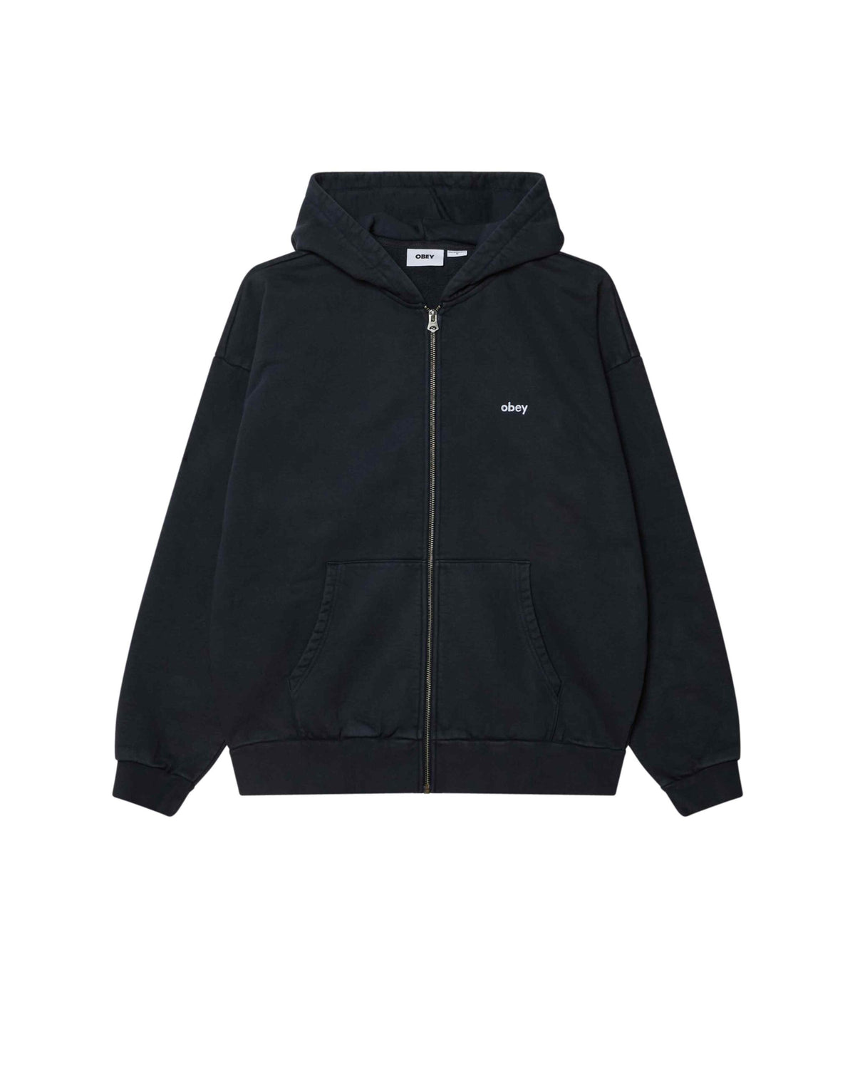 OBEY Lowercase Zip Hood Pigment Dark Navy