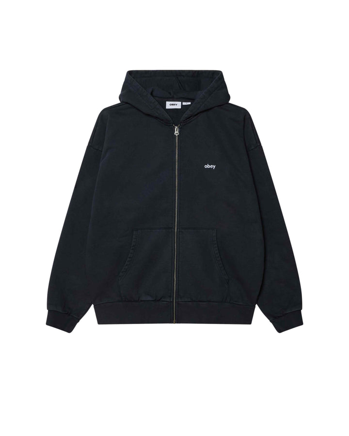 OBEY Lowercase Zip Hood Pigment Dark Navy
