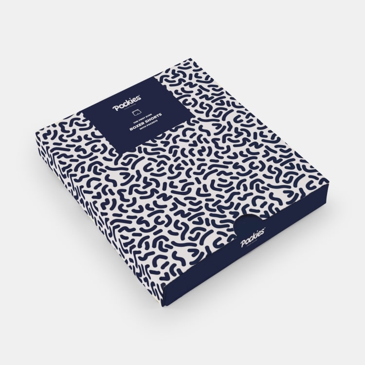 POCKIES Navy Squiggles