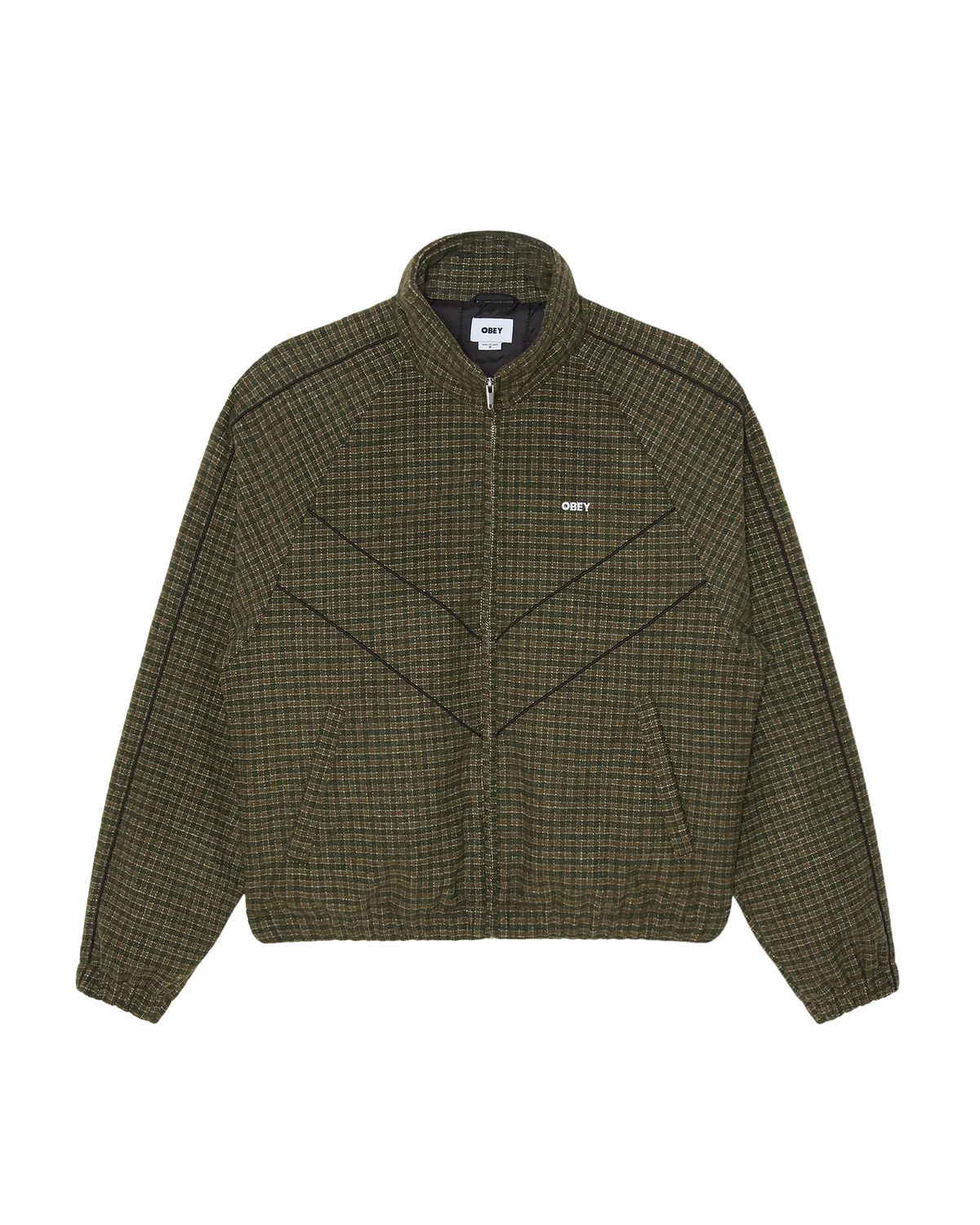 OBEY Leisure Training Jacket Dark Olive Plaid