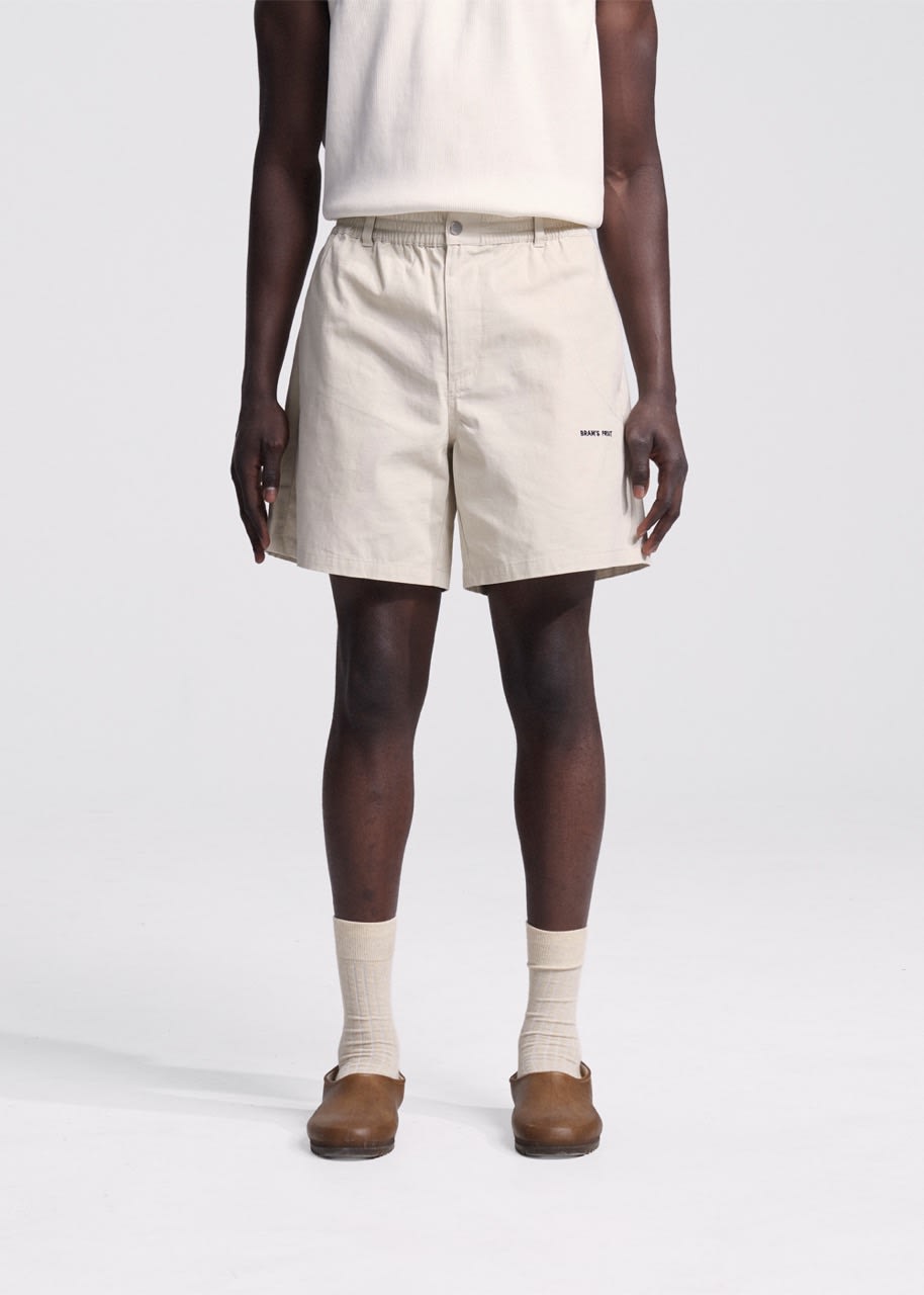 BRAM'S FRUIT Ripstop Text Logo Shorts Off White M