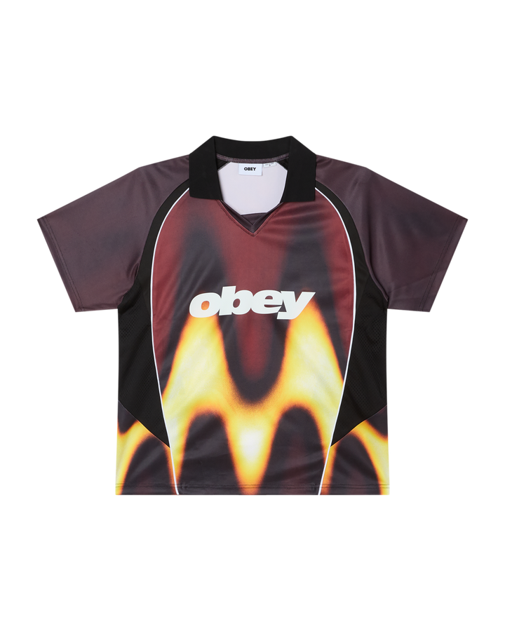 OBEY Blurred Soccer Jersey Burnt Red