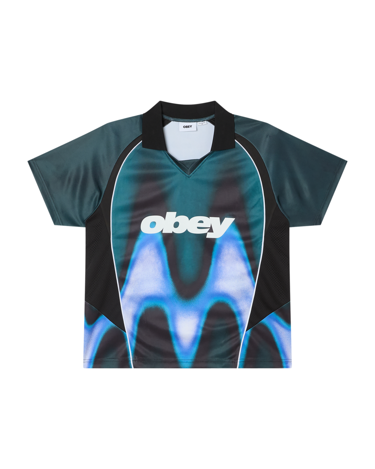 OBEY Blurred Soccer Jersey Dark Teal Multi L