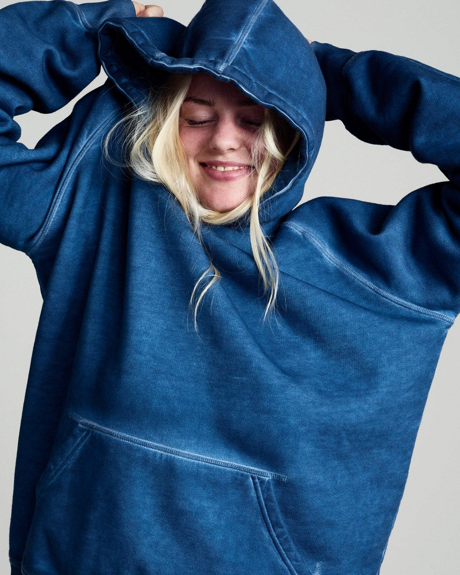 POP Trading Company Stencil Logo Hooded Sweat Navy