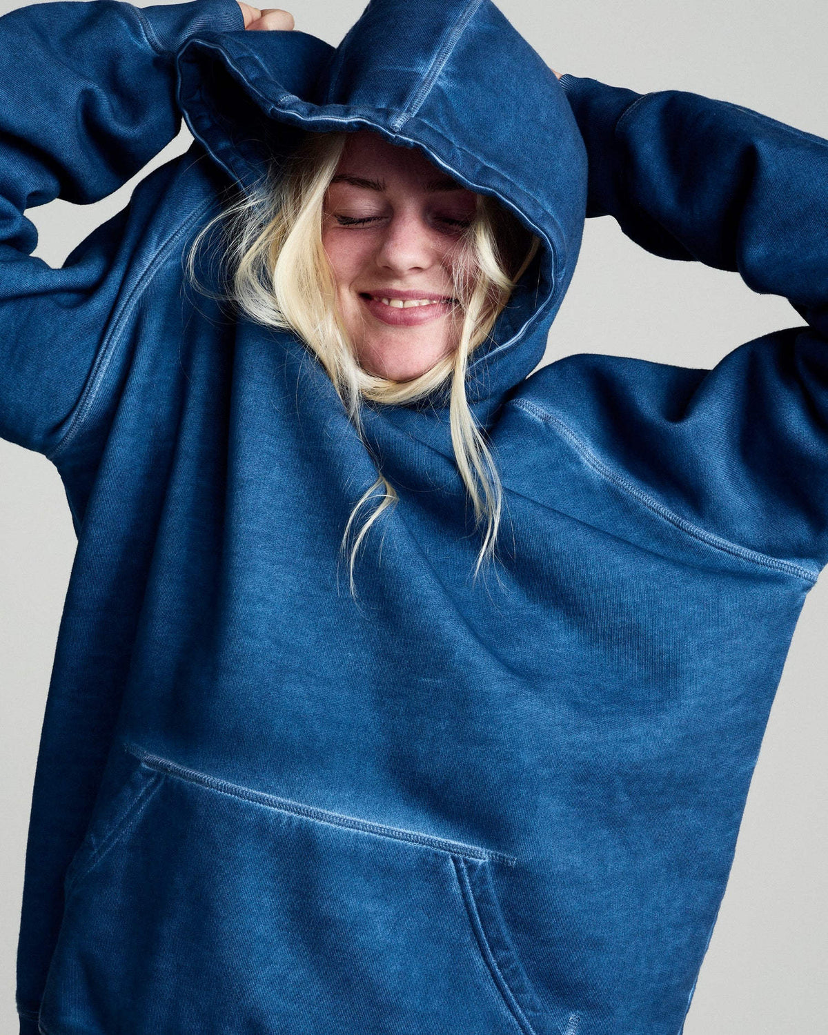 POP Trading Company Stencil Logo Hooded Sweat Navy
