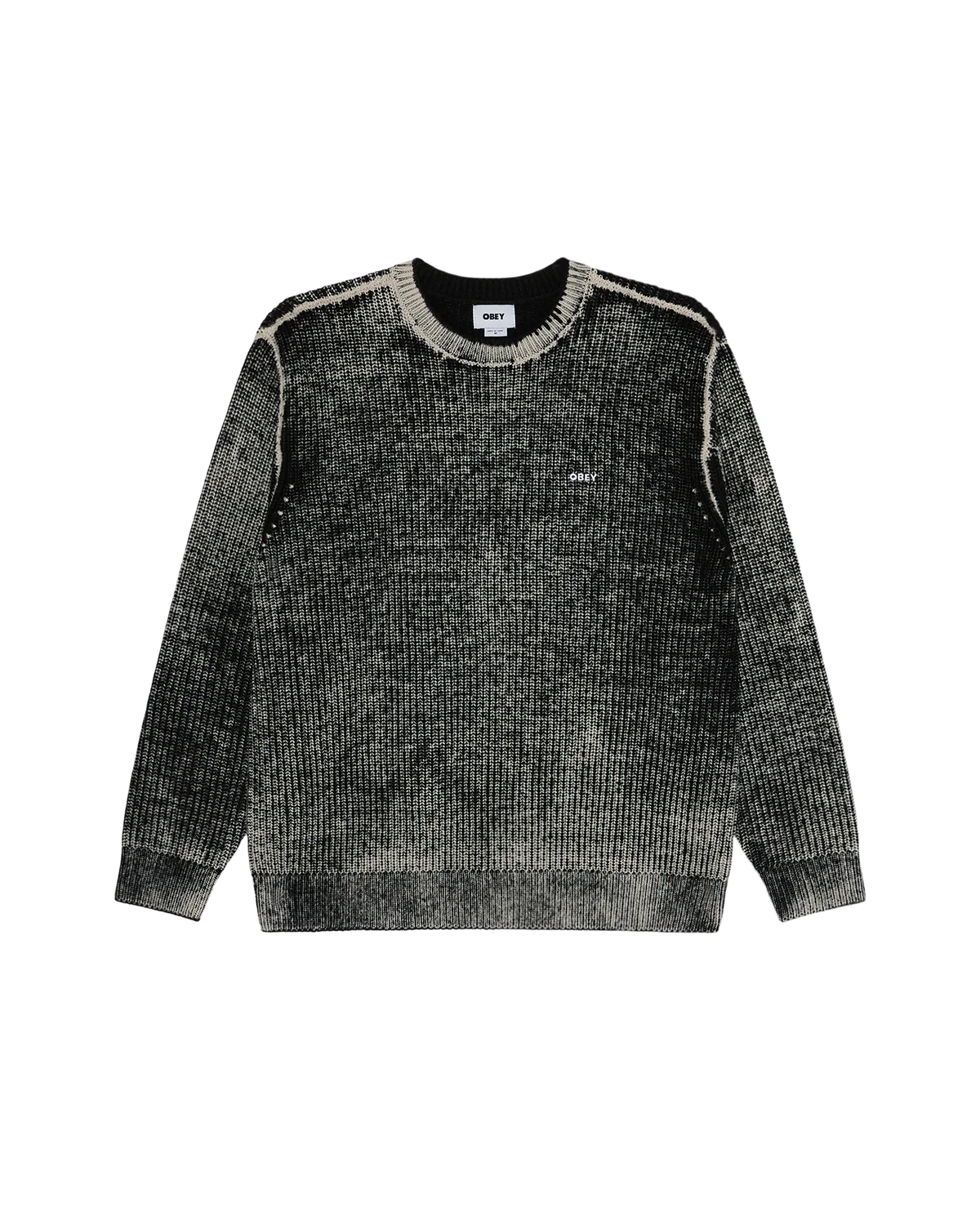 OBEY Spray Effect Sweater Dark Black Multi