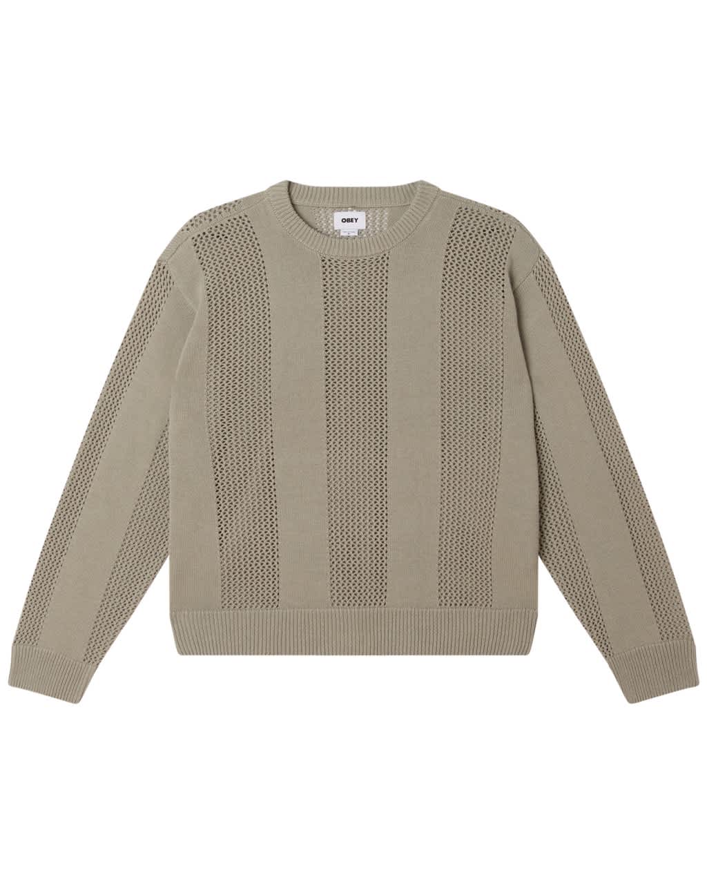 OBEY Crochet Sweater Londog Fog
