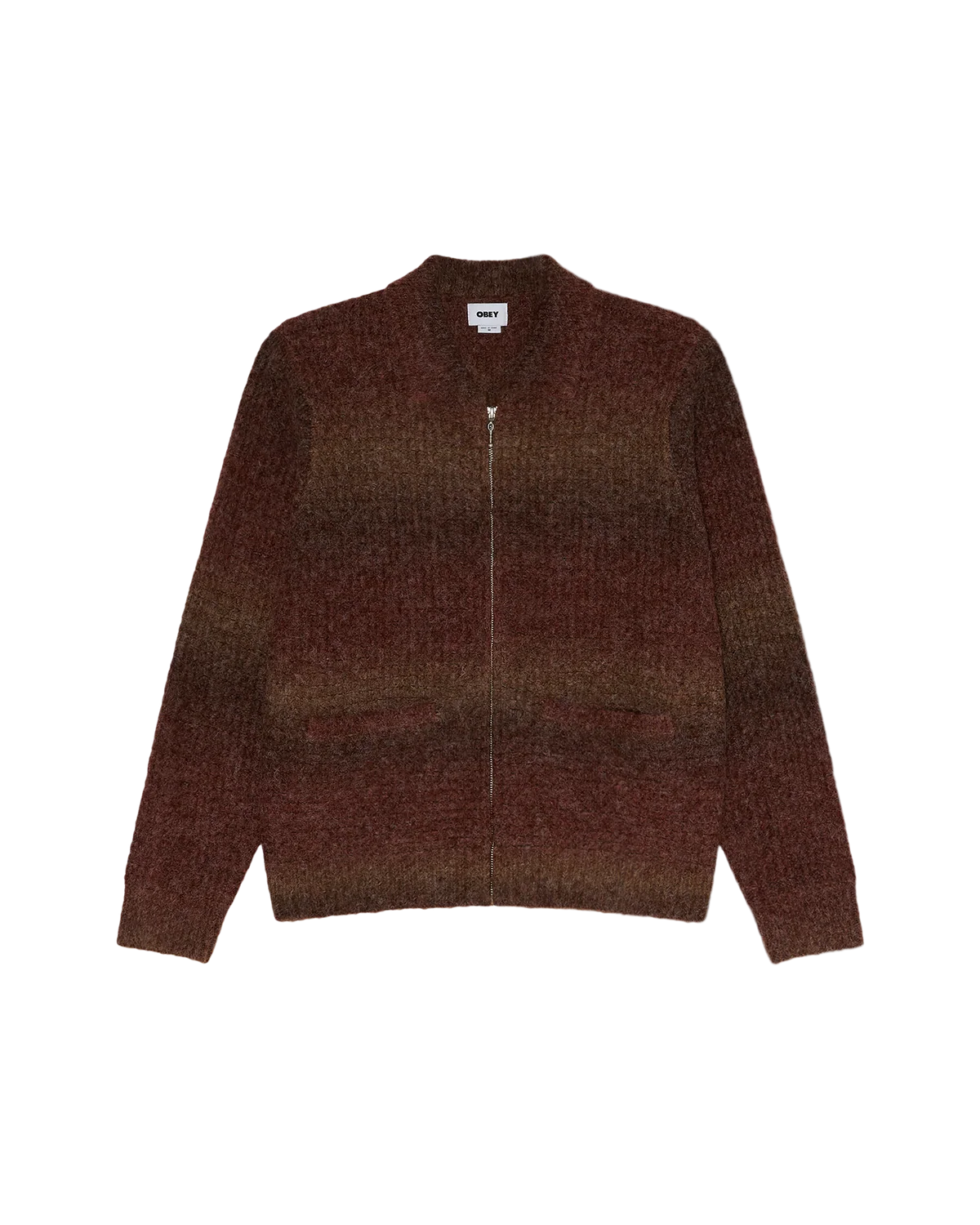 OBEY Anton Gradient Cardigan Brown Multi