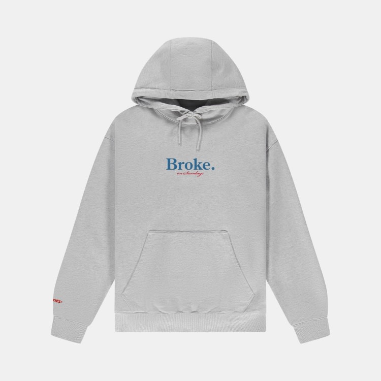 POCKIES Broke Hoodie - Grey Melange