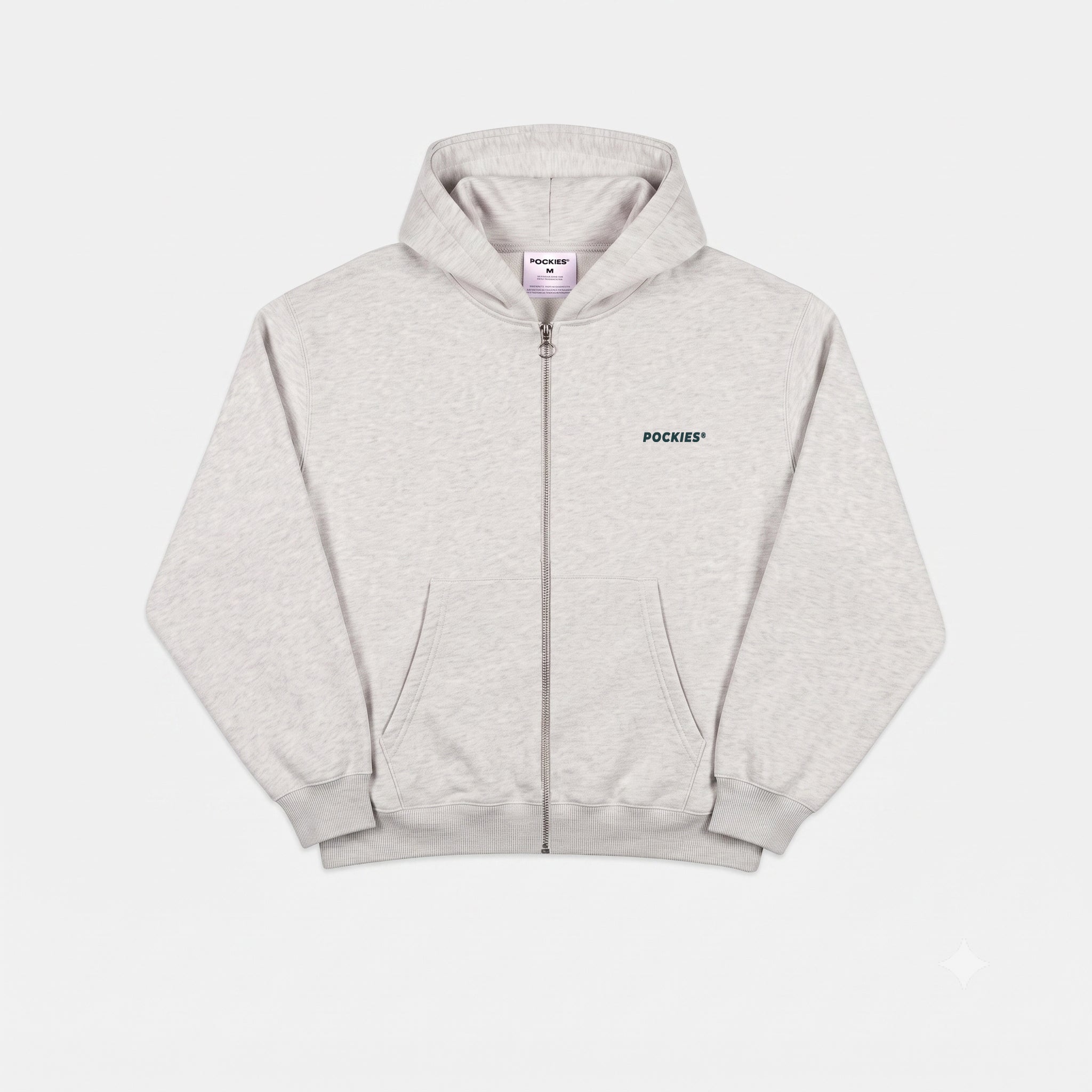 POCKIES C.C. Zip Hoodie Grey Melange