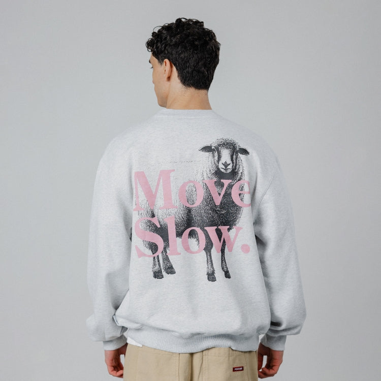 POCKIES Move Slow Crew Grey Melange