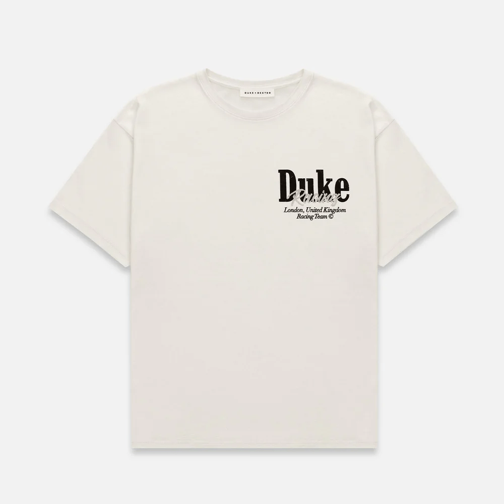 DUKE + DEXTER DR Grey Pit Stop Vintage White T-shirt