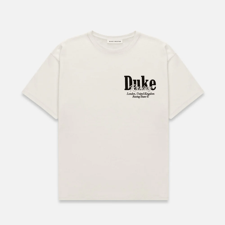 DUKE + DEXTER DR Grey Pit Stop Vintage White T-shirt