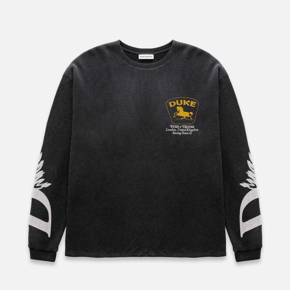 DUKE + DEXTER DR Sponsors Washed Black Waffle Top