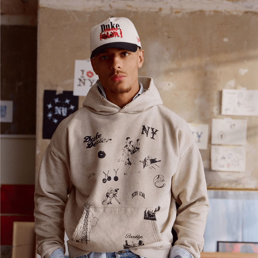 DUKE + DEXTER NY Sketch Oat Marl Hoodie