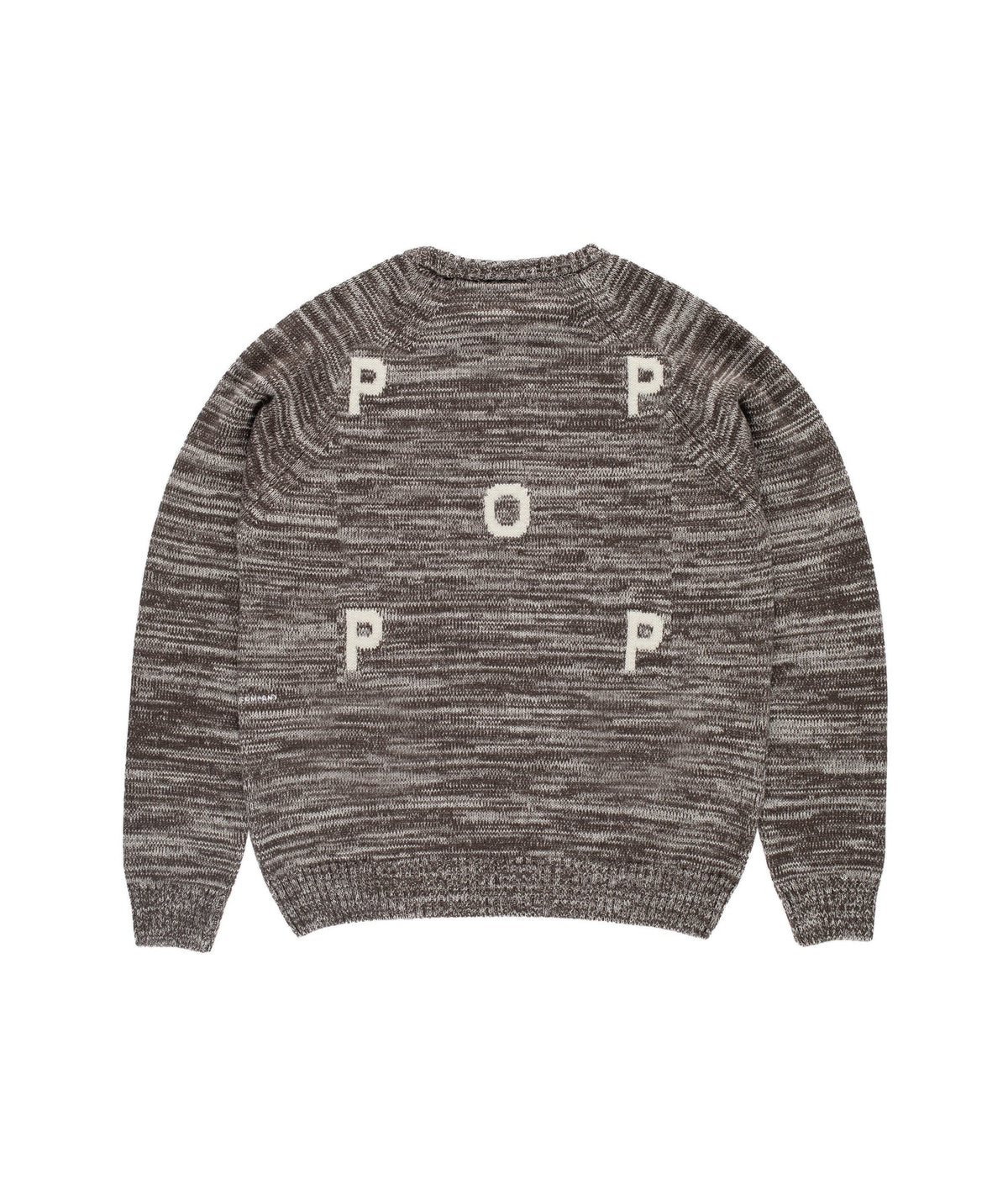 POP TRADING COMPANY Knitted Melange Logo Crewneck Delicioso/Off White