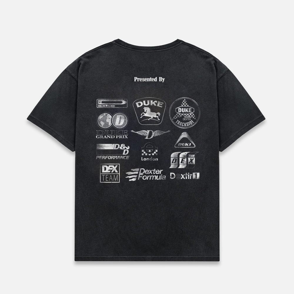 DUKE + DEXTER DR Sponsors Washed Black Mono T-shirt
