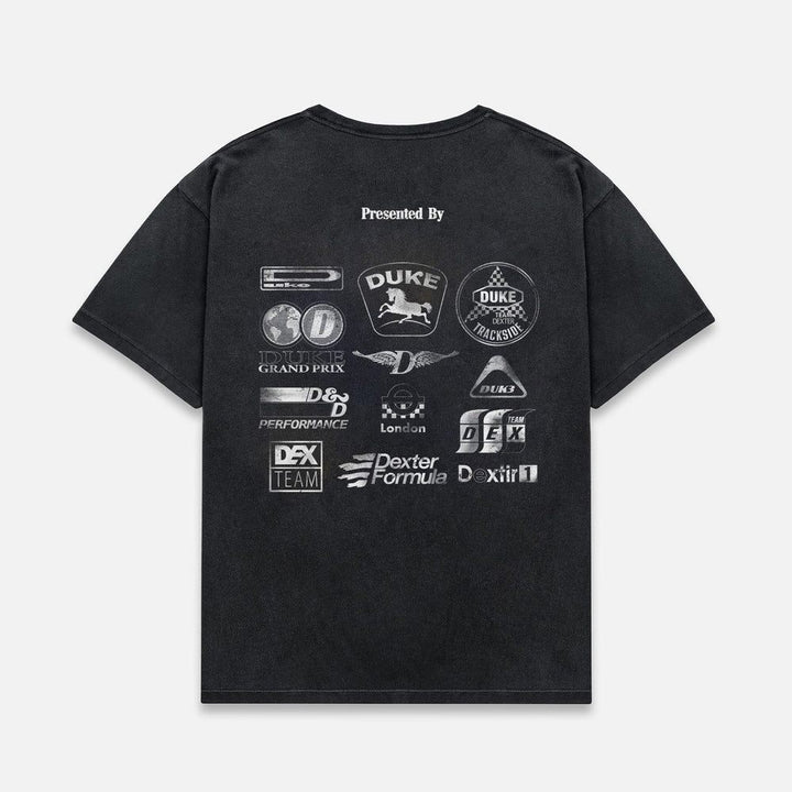 DUKE + DEXTER DR Sponsors Washed Black Mono T-shirt