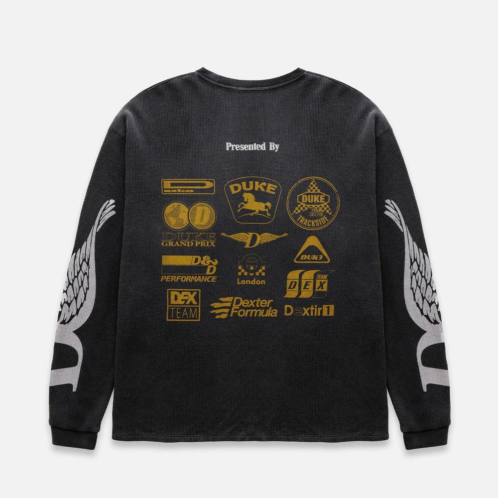 DUKE + DEXTER DR Sponsors Washed Black Waffle Top