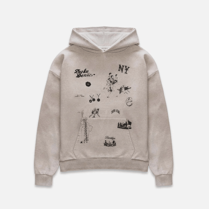 DUKE + DEXTER NY Sketch Oat Marl Hoodie