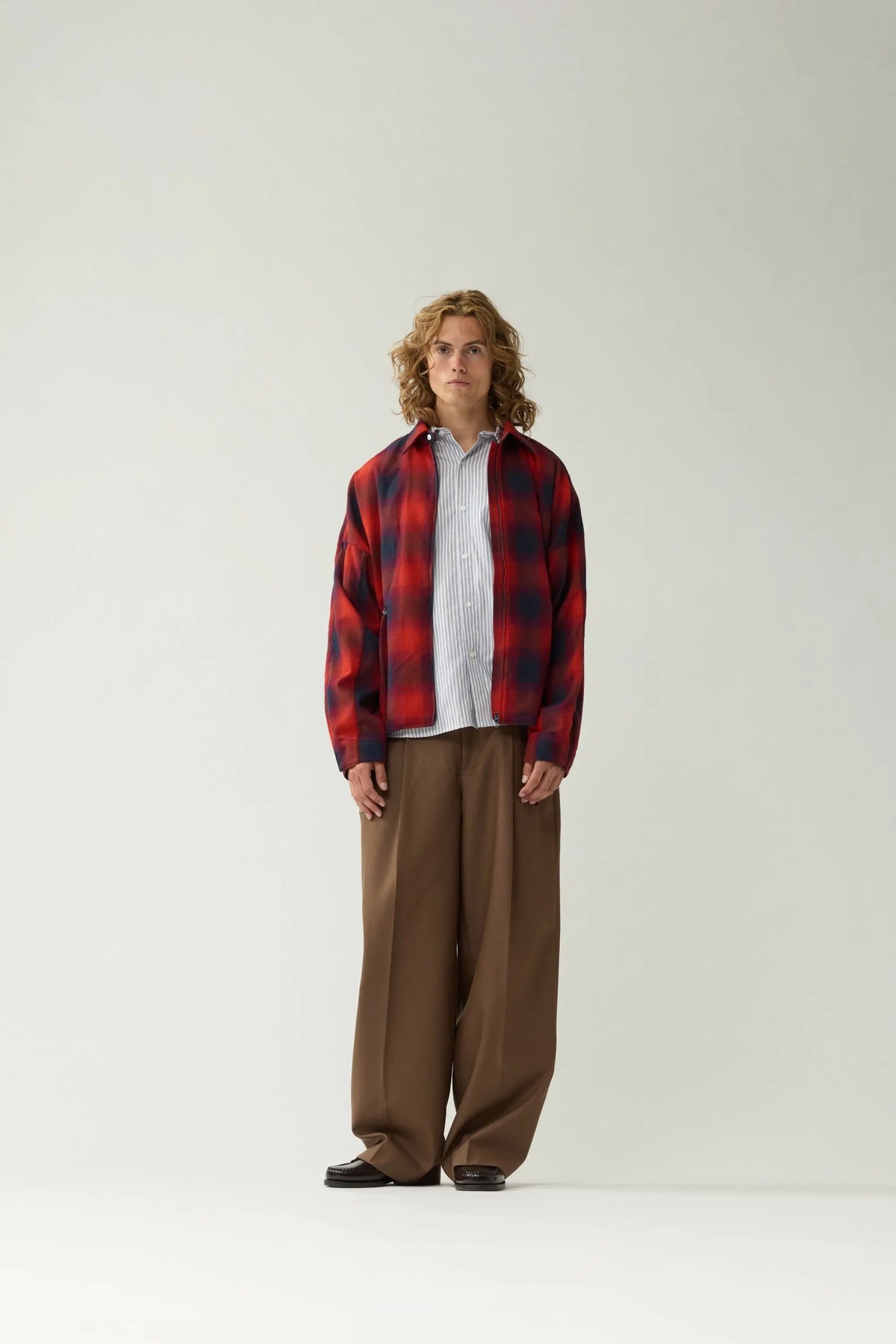 NEW AMSTERDAM SURF ASSOCIATION Flanel Overshirt Red
