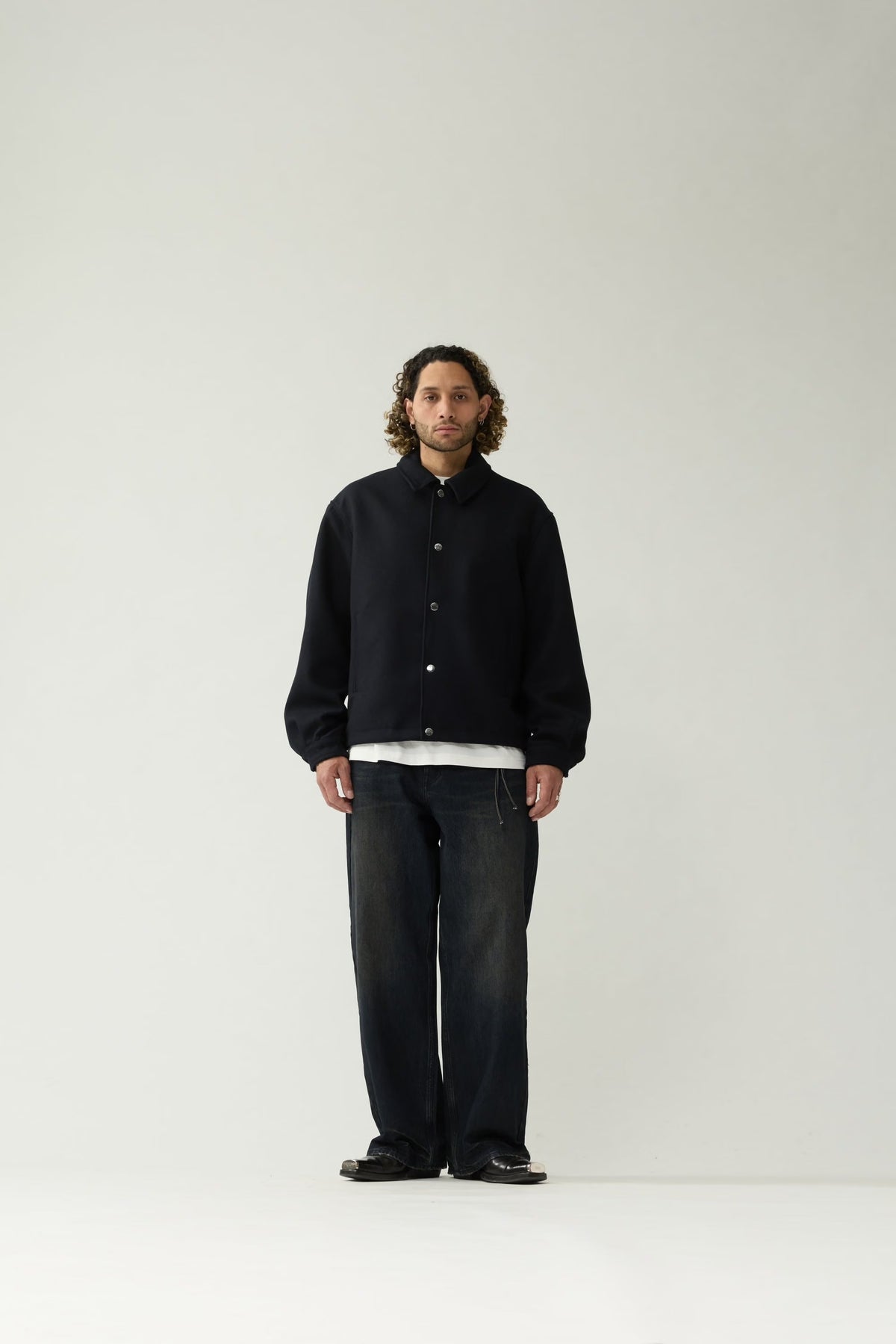 NEW AMSTERDAM SURF ASSOCIATION Wool Coach Jacket Black