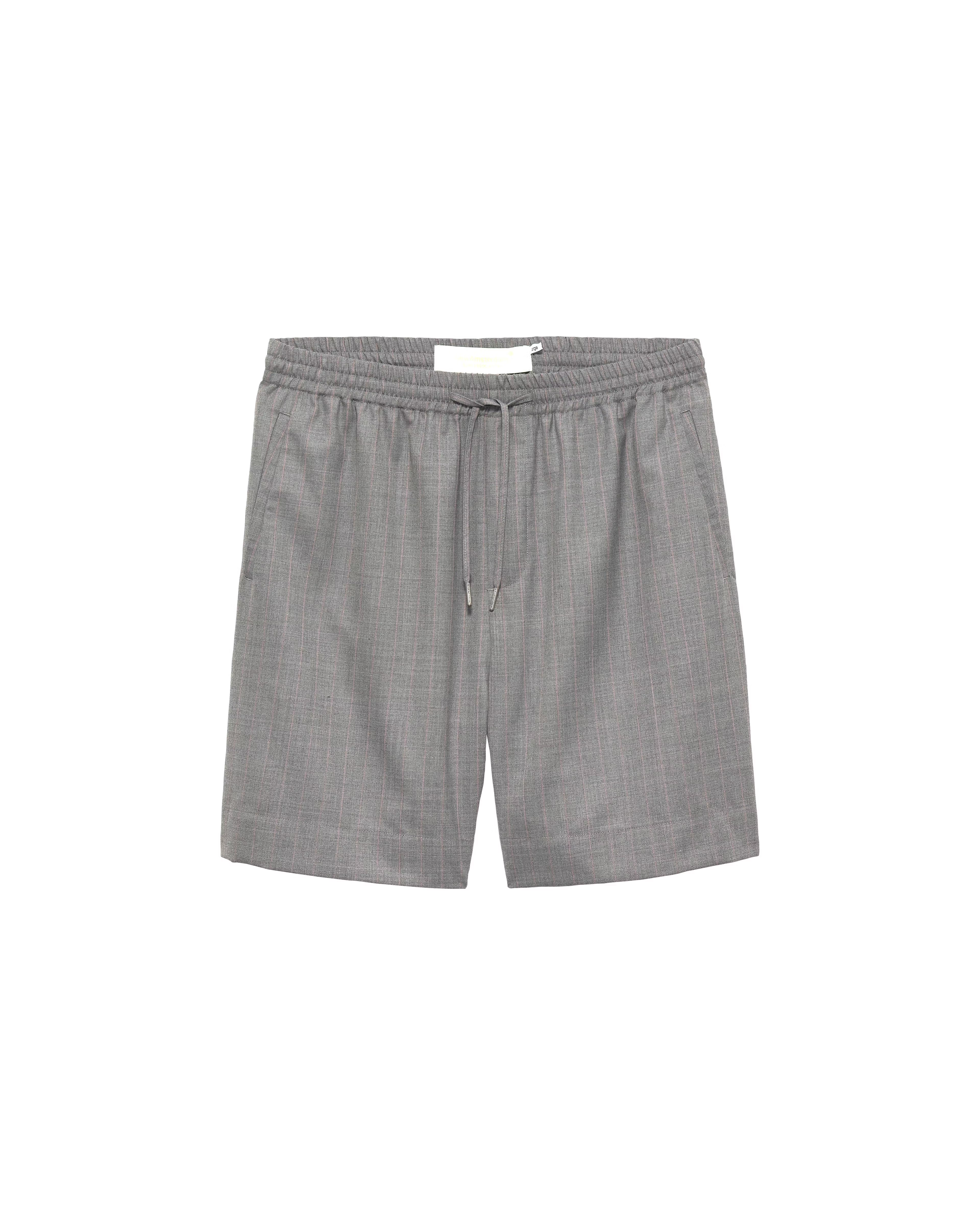 NEW AMSTERDAM SURF ASSOCIATION Wool Work Shorts Grey W/Pink Pinstripes