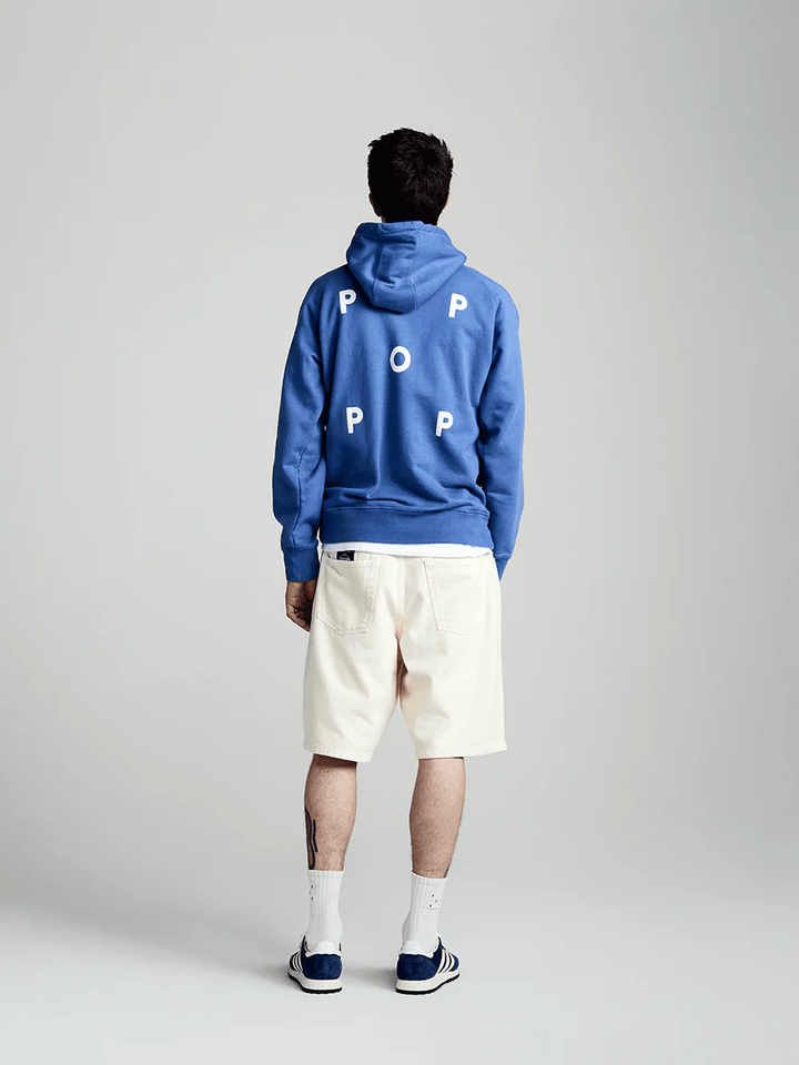 POP Trading Company Logo Hooded Sweat Dutch Blue