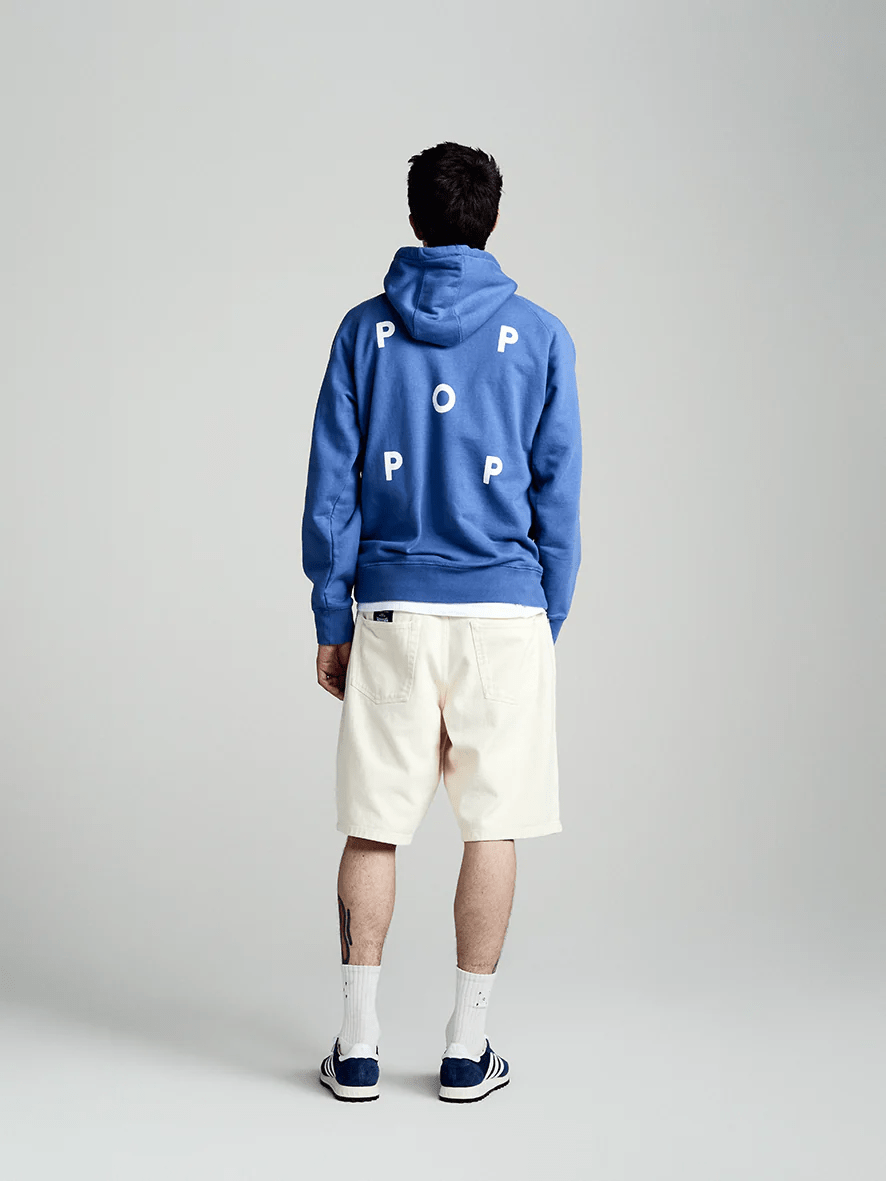 POP Trading Company Logo Hooded Sweat Dutch Blue