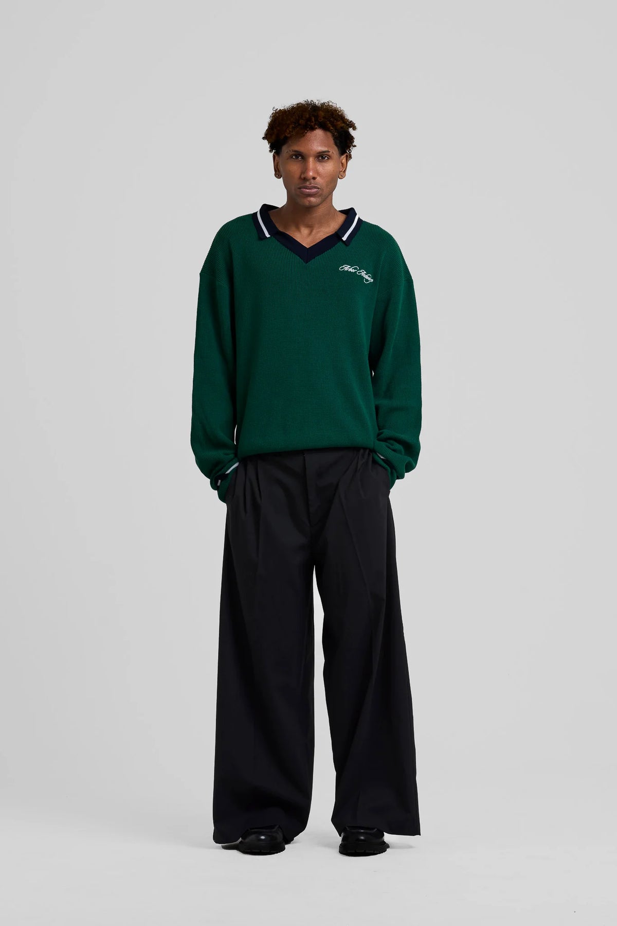 ARBOR ANTWERP V-neck Polo Green