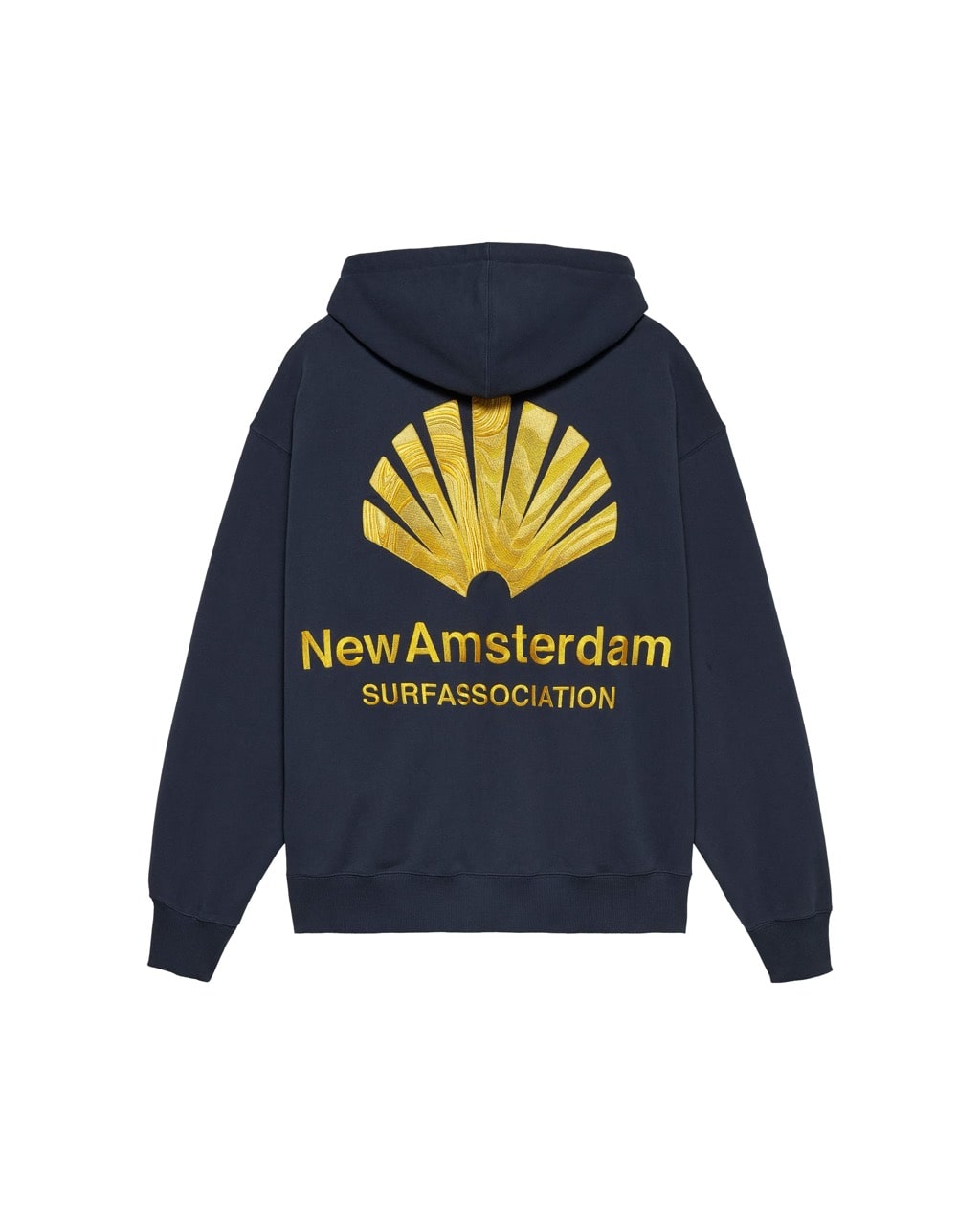 NEW AMSTERDAM SURF ASSOCIATION Logo Hoodie Navy Blazer/Sun Yellow