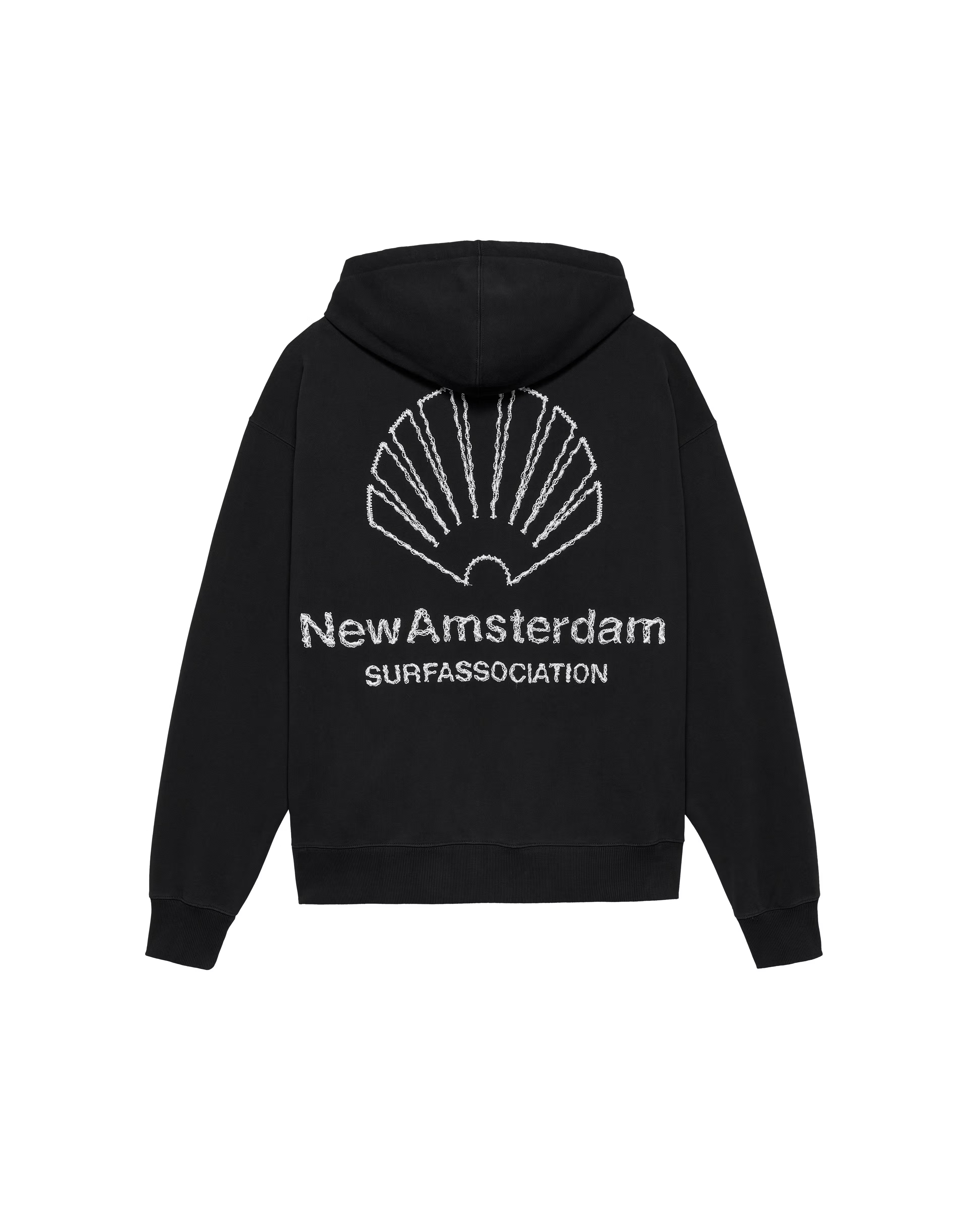 NEW AMSTERDAM SURF ASSOCIATION Logo Hoodie Black White