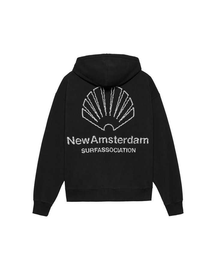 NEW AMSTERDAM SURF ASSOCIATION Logo Hoodie Black White