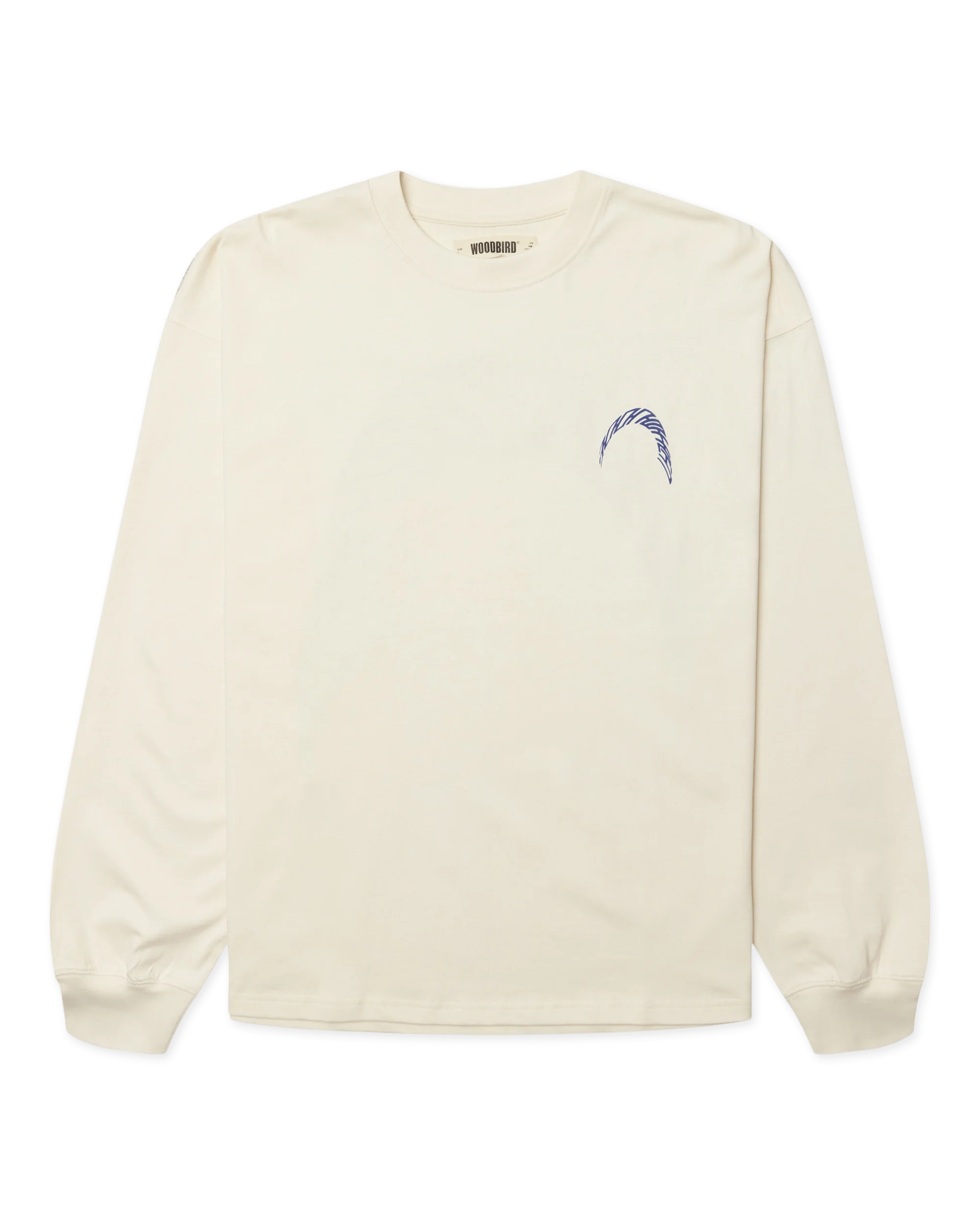 WOODBIRD Beam LS Warp Tee Off White