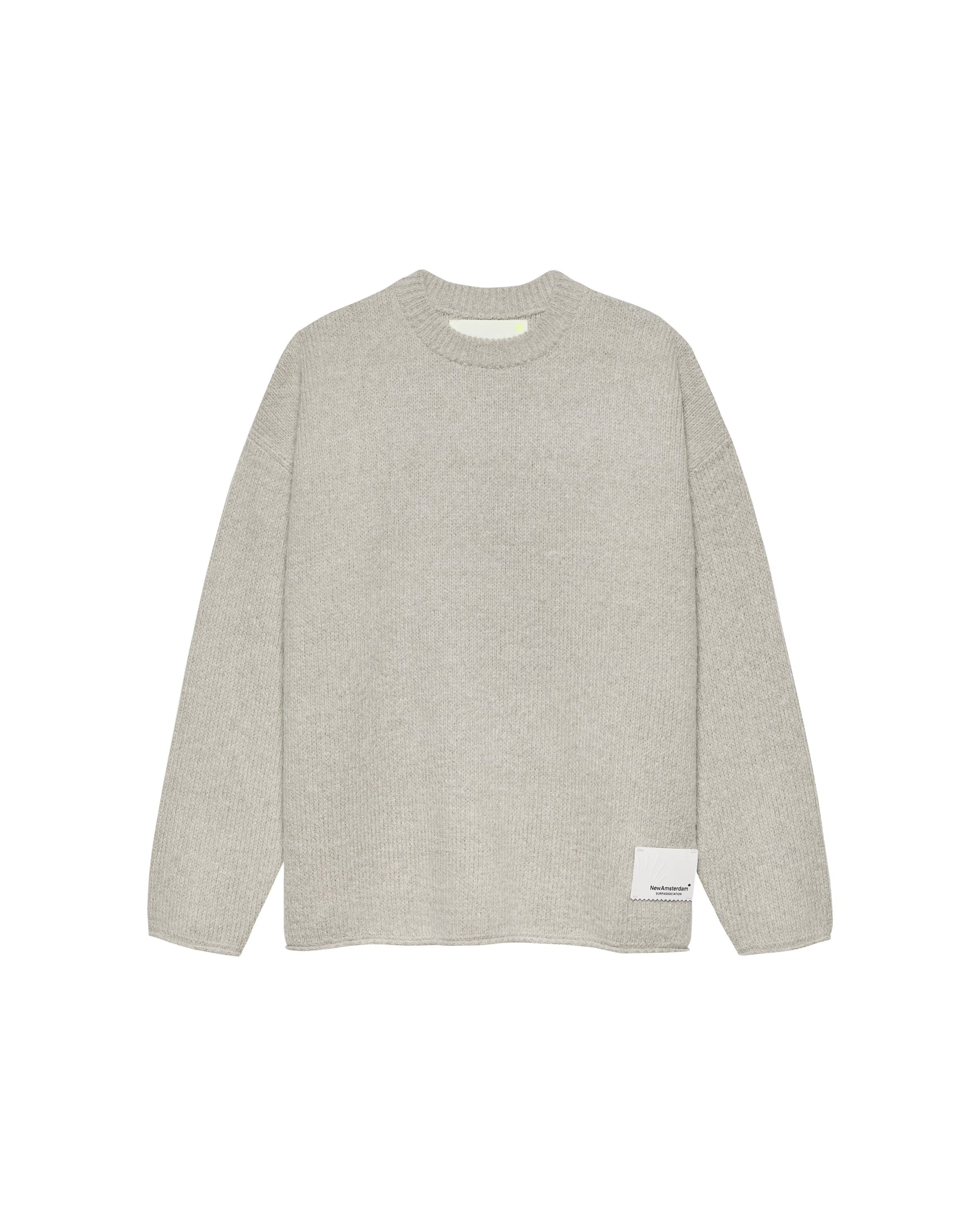 NEW AMSTERDAM SURF ASSOCIATION Knitted Stamp Crewneck Grey Melange