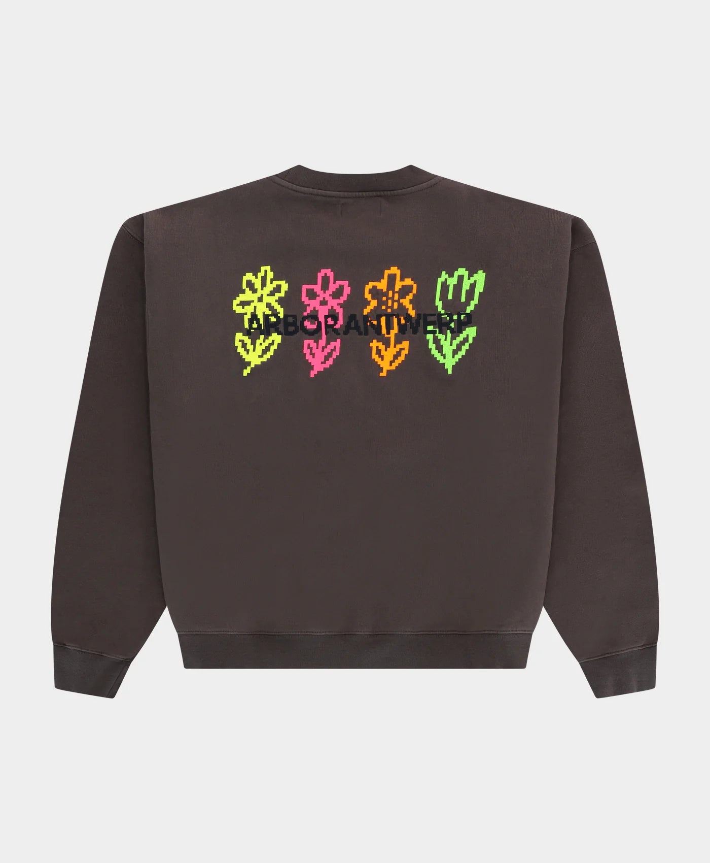 ARBOR ANTWERP Pixel Flower Crewneck Coffee