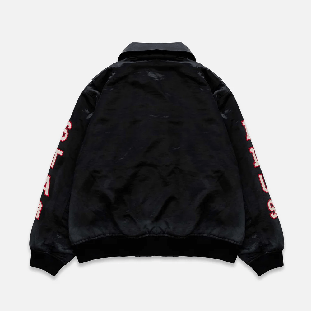 DUKE + DEXTER Plus Back Satin Bomber Jacket
